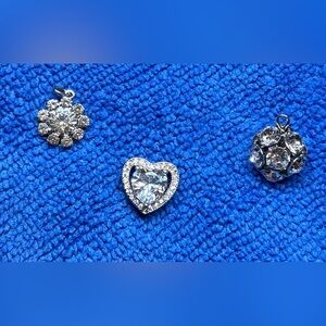 Elegant Silver Heart Pendant and vintage pendants